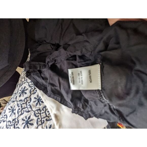 Feathers Romper Small Black Bell sleeve Floral Round neck Hippie Style Festival - Picture 6 of 9